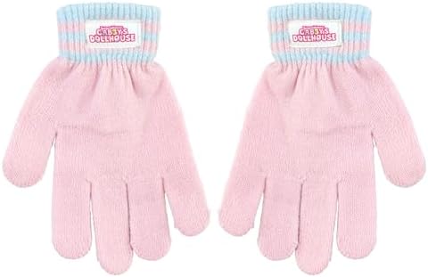 Gabby’s Dollhouse Hat And Glove Set For Girls Kids Winter Hat And Gloves Girls Beanie Official Gabbys Doll House Merchandise