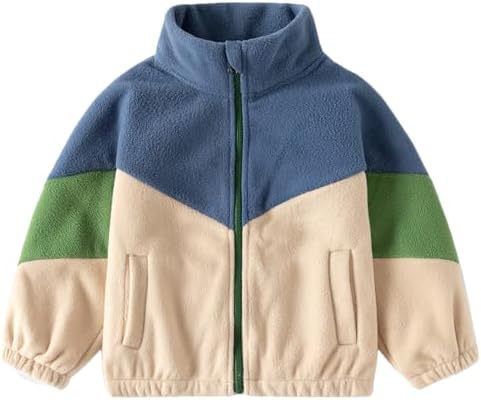Gajaous Toddler Kids Polar Fleece Jacket Baby Boys Full-Zip Long Sleeve Warm Coats Outwear for Fall Spring Winter