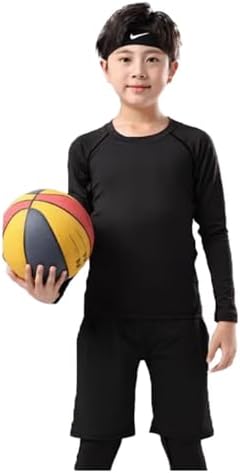 Gavena Boys Thermal Compression Sets Kids Lined Base Layer Suits Winter Warm Underwear Kits Youth Fleece Athletic Tights & Top Sets