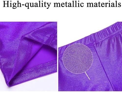 Gavena Girls Dance Shorts Sparkle Gymnastic Shorts Children Athletic Tumbling Shorts Kids Hot Pants Bottoms 3-13 Years