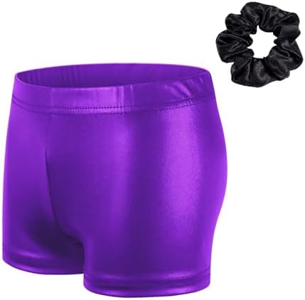 Gavena Girls Dance Shorts Sparkle Gymnastic Shorts Children Athletic Tumbling Shorts Kids Hot Pants Bottoms 3-13 Years