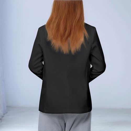 Generisch Black Down Jacket Women Girls Plain Formal Lapel Suit Coat Button Down Long Seelve Blazer Suit Jacket For Children Winter Jacket Children 92 Boys