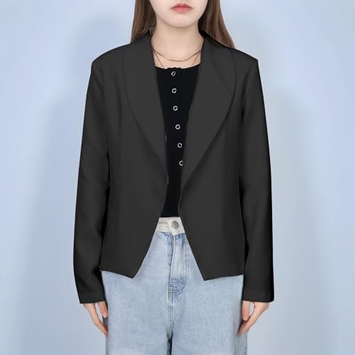 Generisch Top Teenage Girls Formal Jacket Solid Color Lapel Suit Open Front Long Sleeve Top For Kids Girls Size 5 14 Years 54 Minutes
