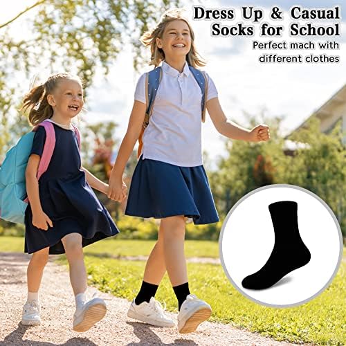 GENTABY Unisex-Kids 18 Count Black Tube Socks - Size Varies By Age (1-13 Years) - Modern Breathable Reinforced Toe Crew Length Machine Wash - Perfect For School Home Or Outdoor Activities