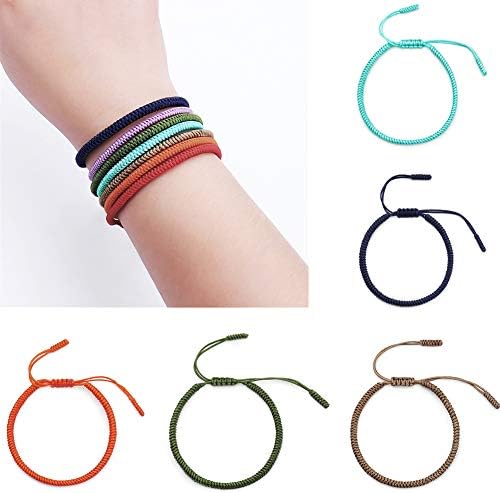 Geshiglobal Hand-woven Bracelets Sports Bundle Hair Lucky Red Rope Gift Diamond Knot Adjustable Size Dark Blue