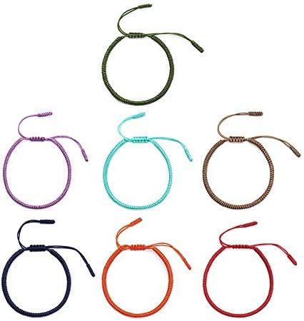 Geshiglobal Hand-woven Bracelets Sports Bundle Hair Lucky Red Rope Gift Diamond Knot Adjustable Size Dark Blue