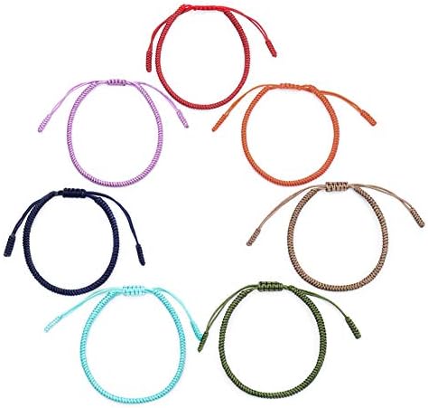 Geshiglobal Hand-woven Bracelets Sports Bundle Hair Lucky Red Rope Gift Diamond Knot Adjustable Size Dark Blue