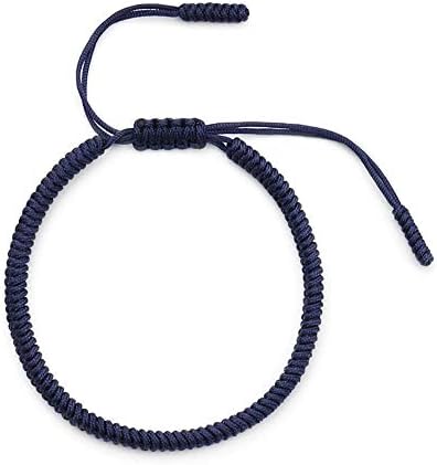 geshiglobal Hand-woven Bracelets Sports Bundle Hair Lucky Red Rope Gift Diamond Knot Adjustable Size Dark Blue