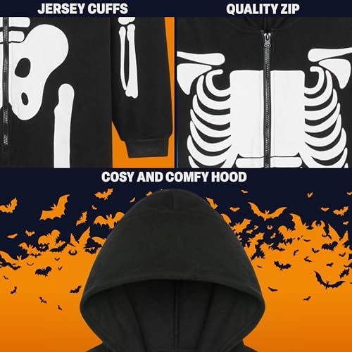 Get Trend Onesie For Kids Boys Teens 5-14 Yrs Glow In The Dark Skeleton Halloween Jumpsuit Fleece Sleepsuit Gifts For Boys