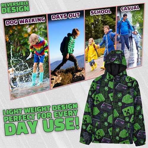 Get Trend Rain Coat For Boys & Teens Water Resistant Jacket Lightweight Outerwear For School Or Travel Gifts For Boys