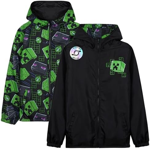 Get Trend Rain Coat for Boys & Teens Water Resistant Jacket Lightweight Outerwear for School or Travel Gifts for Boys