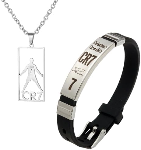 GETFACAI 2 PCS Boys Necklace Kids Football Necklace Football Bracelets for Boys Unisex Bracelet Pendant Necklace Set Adjustable Bracelet Gift Sets For Suitable for Friends Relatives Gifts