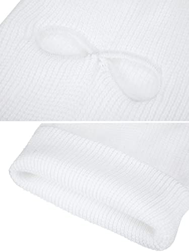 Geyoga 2 Hole Knitted Ski Mask Full Face Cover Warm Balaclava Knitted Winter Face Mask For Outdoor Sports