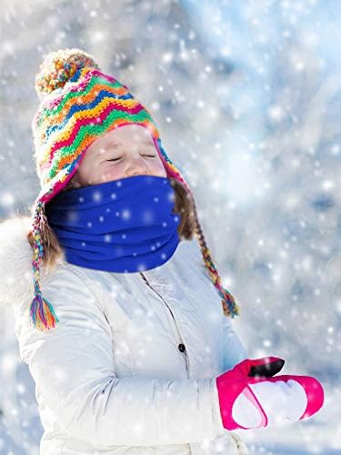 Geyoga 4 Pcs Kids Neck Warmers Winter Neck Gaiter Fleece Face Cover Ski Mask