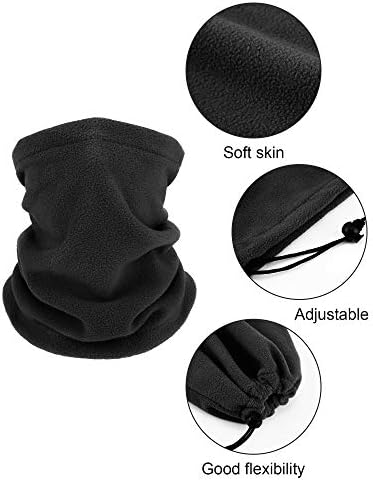 Geyoga 4 Pcs Kids Neck Warmers Winter Neck Gaiter Fleece Face Cover Ski Mask