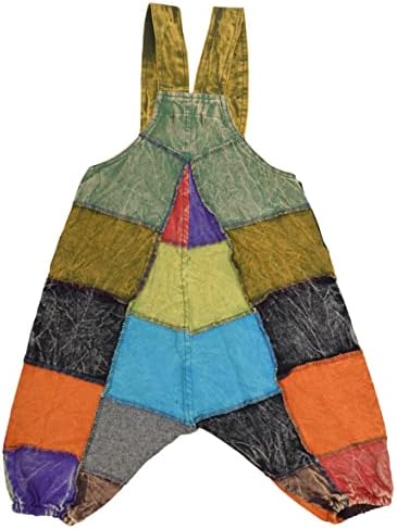 Gheri Kids Colorful Patchwork Cotton Harem Dungarees