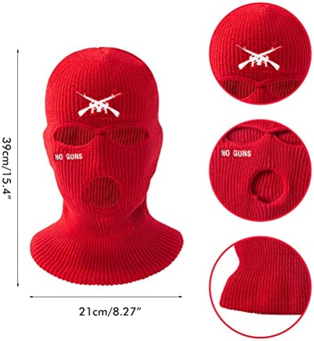 Ghzste Unisex 3 Hole Full Face Ski Mask Knitted Winter Balaclava Cover For Outdoor Sports For Men And Women (dark Green)