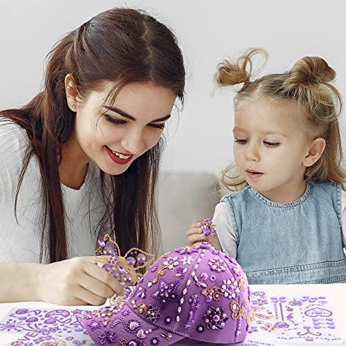 Gifts For Girls 5 6 7 8 9 10 Year Olds DIY Baseball Cap Christmas Birthday Gifts Presents For Girls Age 4-11 Decorate Your Own Baseball Cap Gem Stickers Girl Toy Craft Kit Outdoor Sun Hat