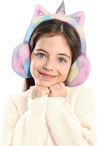 Gifts Treat Girls Ear Muffs Kids Unicorn Earmuffs Winter Warm Adjustable Fluffy Ear Warmers For Girls In Colorful Plush Design