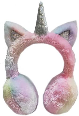 Gifts Treat Girls Ear Muffs Kids Unicorn Earmuffs Winter Warm Adjustable Fluffy Ear Warmers for Girls in Colorful Plush Design