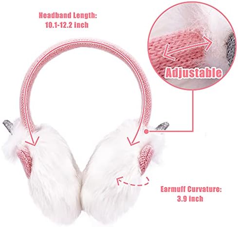 Gifts Treat Girls Ear Muffs Knit Earmuffs Unicorn Kids Cute Cartoon Knitted Earmuffs Winter Ear Warmer-Gifts For Girls