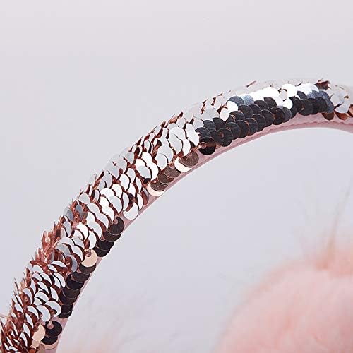 Gifts Treat Girls Ear Muffs Sequins Earmuffs Kids Winter Warm Ear Covers In Plush And Flip Sequin Design Pink Adjustable Earmuffs For Girls Cute Fluffy Ear Warmers