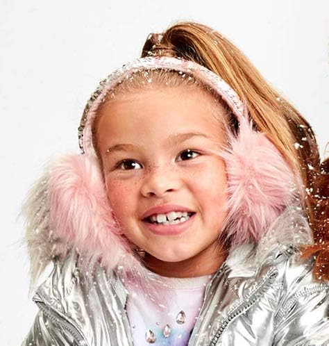 Gifts Treat Girls Ear Muffs Sequins Earmuffs Kids Winter Warm Ear Covers In Plush And Flip Sequin Design Pink Adjustable Earmuffs For Girls Cute Fluffy Ear Warmers