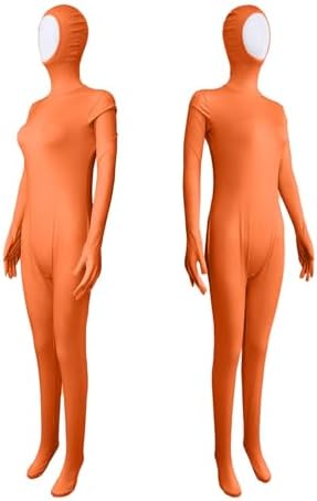 Girl Boy Full Body Suit Open Face Spandex Unitard One Piece Kids Zentai Suit Bodysuit Halloween Child 2025 Cute Festival Jumpsuit Orange Funny Party Performance Outfits