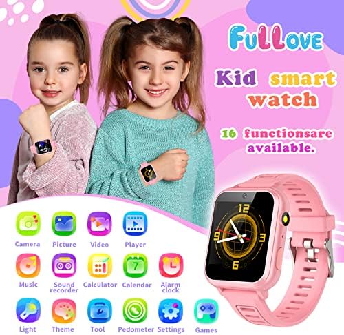 Girl Gifts Age 6 7 8 9 Kid Smart Watch: Presents For 6-10 Year Old Girls Kids Learning Watch Birthday Gift For 7 8 9 10 Year Old Girls Toy Reminder Game Watch For Kids Age 10 - 12 Girl Pink Watches