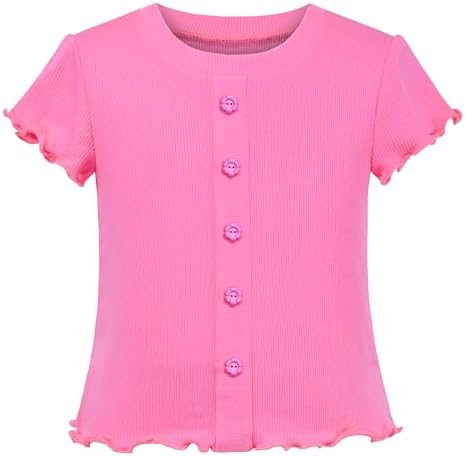 Girls 2 Piece Set Skirt T-Shirt Crop Rib-Knit Plaid Casual School Age 4-10 Years