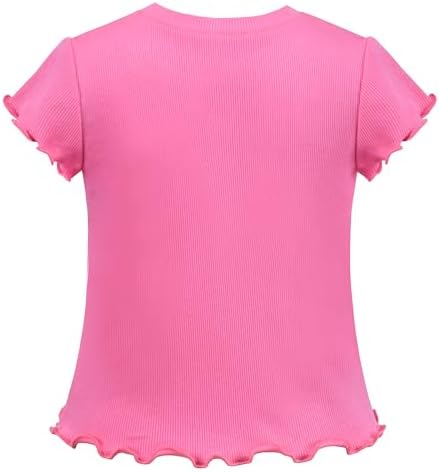 Girls 2 Piece Set Skirt T-Shirt Crop Rib-Knit Plaid Casual School Age 4-10 Years