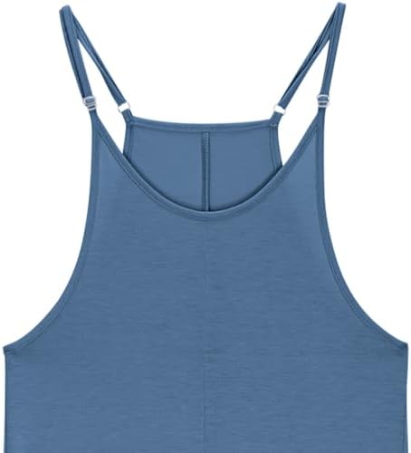 Girls Adjustable Spaghetti Strap Jumpsuits Kids Sleeveless Casual Loose Overalls With Pockets Solid Color Comfy Cool 