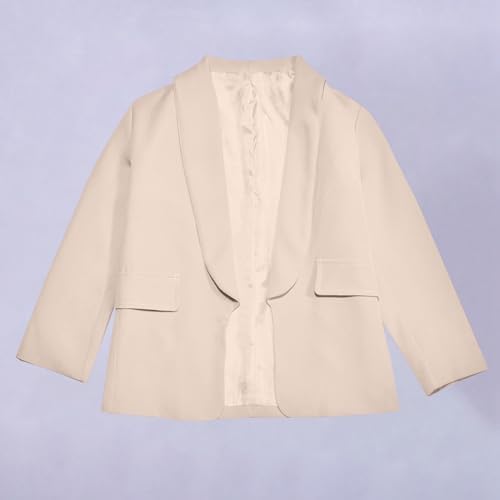 Girls Blazer Jacket Solid Color Lapel Suit Open Front Long Sleeve Blazers For Kids Girls Shawl Formal Suit Jacket Open Front Inner Pocket For Kids Size 5-14 Years