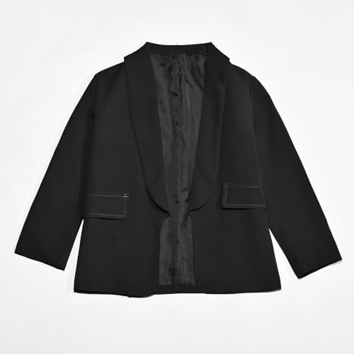 Girls Blazer Long Sleeve Top Girls Jackets Formal Suit Jacket Open Front For Kids Blazer Lapel Suit Jacket Casual School Party Festival Prom Blazers Inner Pocket Jackets Outerwear