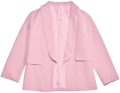 Girls Blazer Long Sleeve Top Girls Jackets Formal Suit Jacket Open Front For Kids Blazer Lapel Suit Jacket Casual School Party Festival Prom Blazers Inner Pocket Jackets Outerwear 3-14 Years