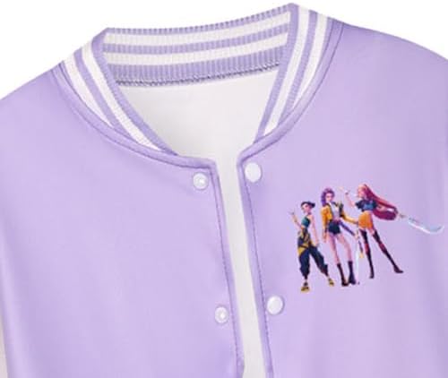 Girls Boys Baseball Jacket Cute Long Sleeve Sweatshirts With Pockets Carton Graphic Bomber Jacket Streetwear