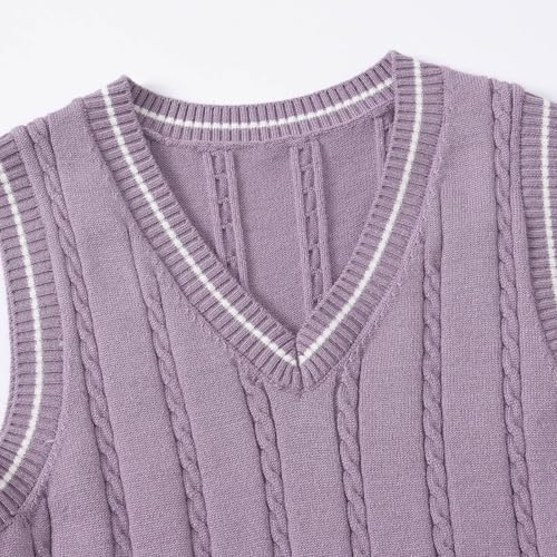 Girls Boys Knitted Sweater Vest V Neck Sleeveless Pullover Jumper Kids Toddler School Uniform Cotton Knitwear Tops Breathable Comfort Fit For Everyday Wear