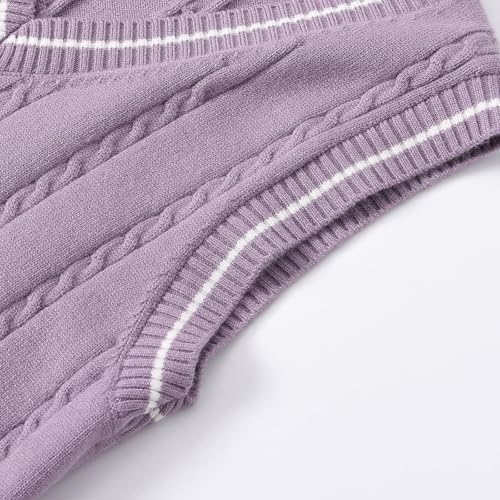 Girls Boys Knitted Sweater Vest V Neck Sleeveless Pullover Jumper Kids Toddler School Uniform Cotton Knitwear Tops Breathable Comfort Fit For Everyday Wear