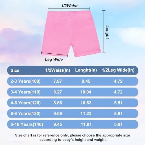 Girls Dance Shorts Breathable And Comfy Kids Cycling Shorts 8 Pack (2-10 Years Old) Stretchy Dancing Bike Pants For Girl Sports Play Underdress