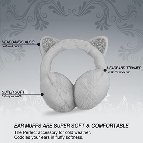 Girls Ear Muffs Cat Ear Warmers Winter Warm Ear Muffs Ear Plush Winter Outdoor Cute Cartoon Thermal Ear Cover Headwear For Kids Girls Outdoor Ear Protector Xmas Birthday Gift Assorted Color 12cm (1Pc)