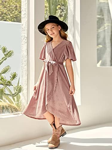 Girls Felt-Fedora-Hat Classic Wide Brim Belt-Buckle Panama Hat For Kids 7-15 Years