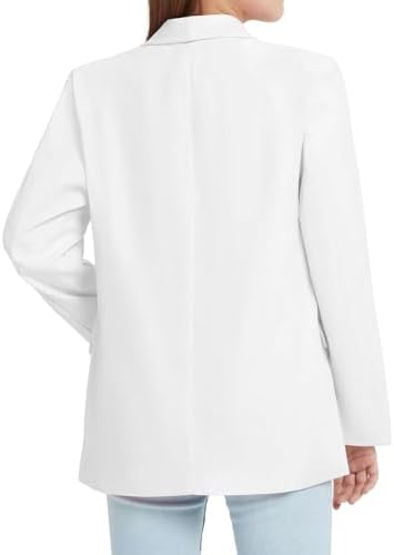 Girls Formal Jackets Open Front Casual Cardigan Inner Pocket Long Sleeve School Presentations Coats Lapel Button Down Shawl Formal Suit Jacket For Formal Gatherings Leisure