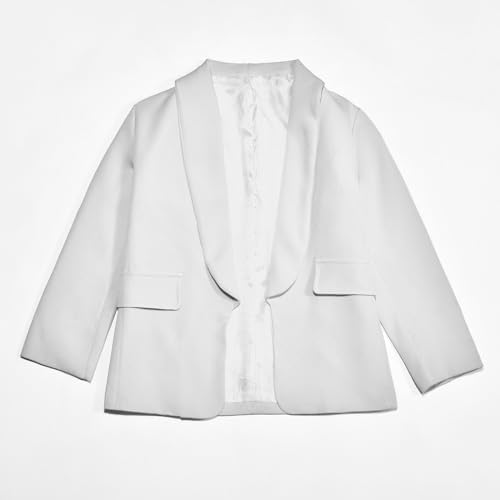 Girls Formal Jackets Open Front Casual Cardigan Inner Pocket Long Sleeve School Presentations Coats Lapel Button Down Shawl Formal Suit Jacket For Formal Gatherings Leisure