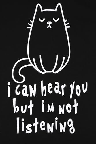 Girls I Can Hear You But I'm Not Listening Cat Long Cotton Pyjama Set