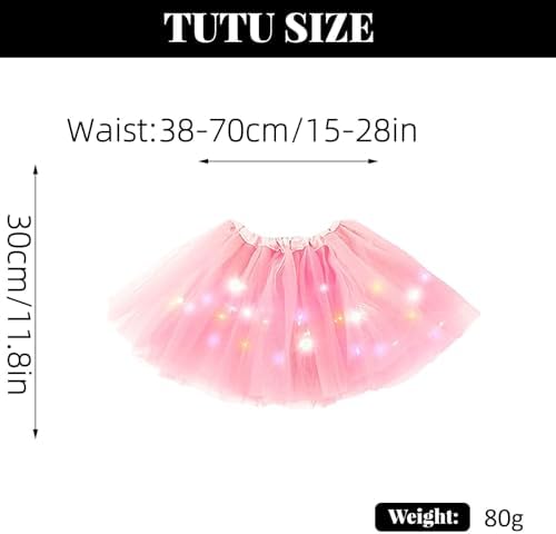 Girls Led Tutu Skirt Light Up Ballet Tulle Skirts Fluffy Dress Up Costume For Halloween Party 2-8 Years Old