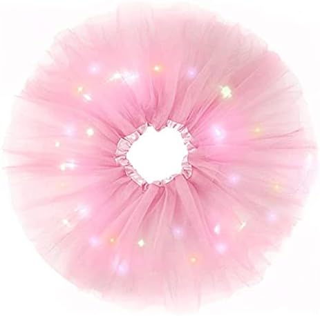 Girls Led Tutu Skirt Light Up Ballet Tulle Skirts Fluffy Dress Up Costume For Halloween Party 2-8 Years Old