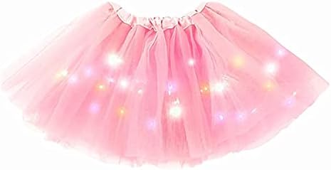 Girls Led Tutu Skirt Light Up Ballet Tulle Skirts Fluffy Dress Up Costume for Halloween Party 2-8 Years Old