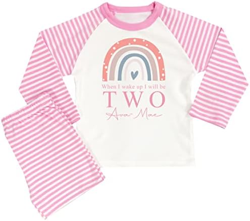 Girls Personalised Birthday Rainbow Pyjamas When I Wake Up I Will Be One