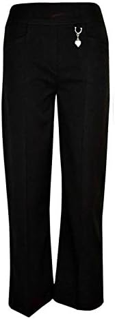 Girls Pull UP School Trousers School Uniform with Heart Pendant Half Elasticated