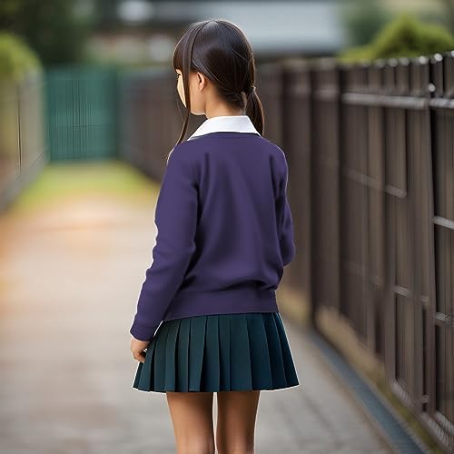 Girls School Cardigans Long Sleeves Stretchy Nice Looking Smart Cardigans For Age 3 To 13